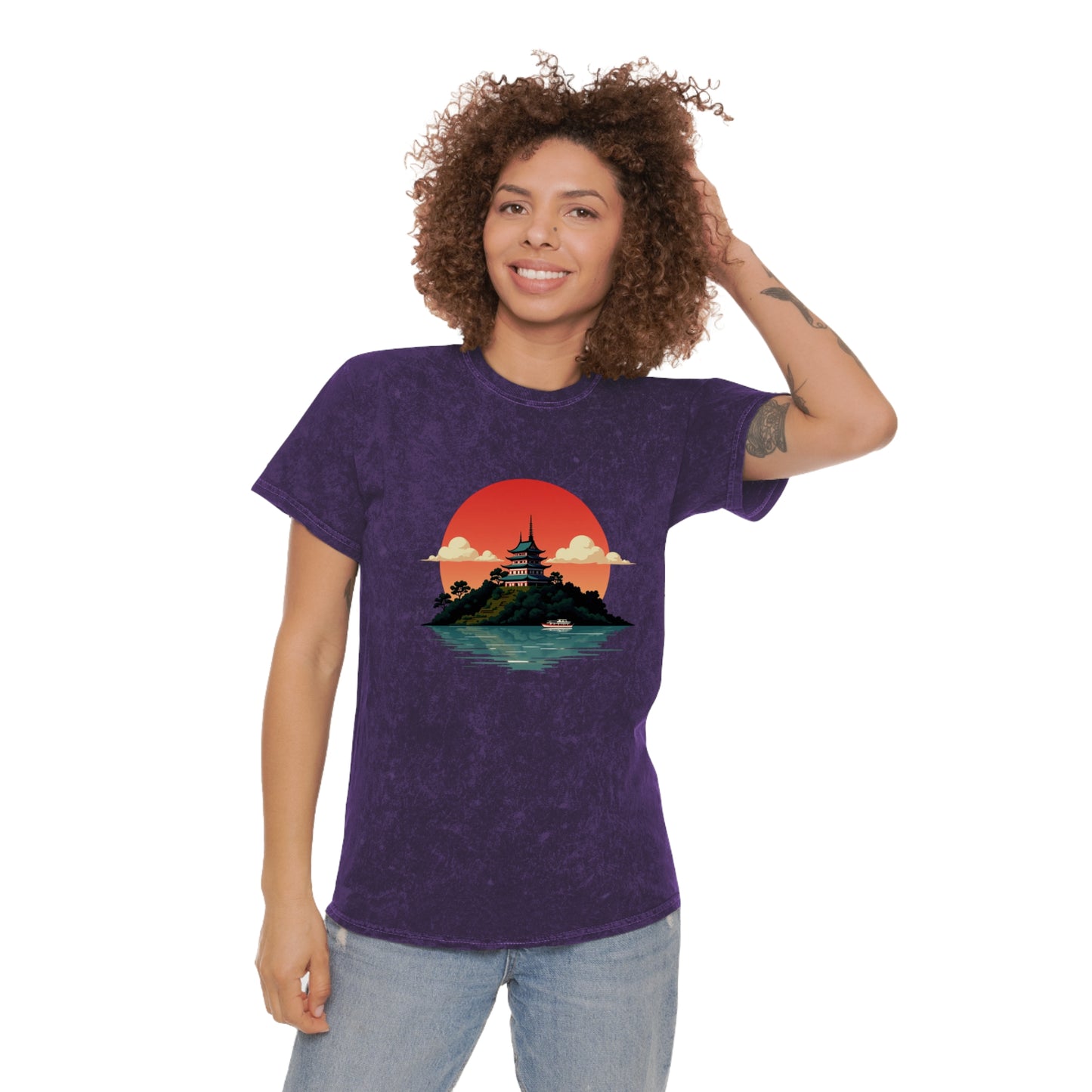 Temple Sunset Mineral Wash Tee