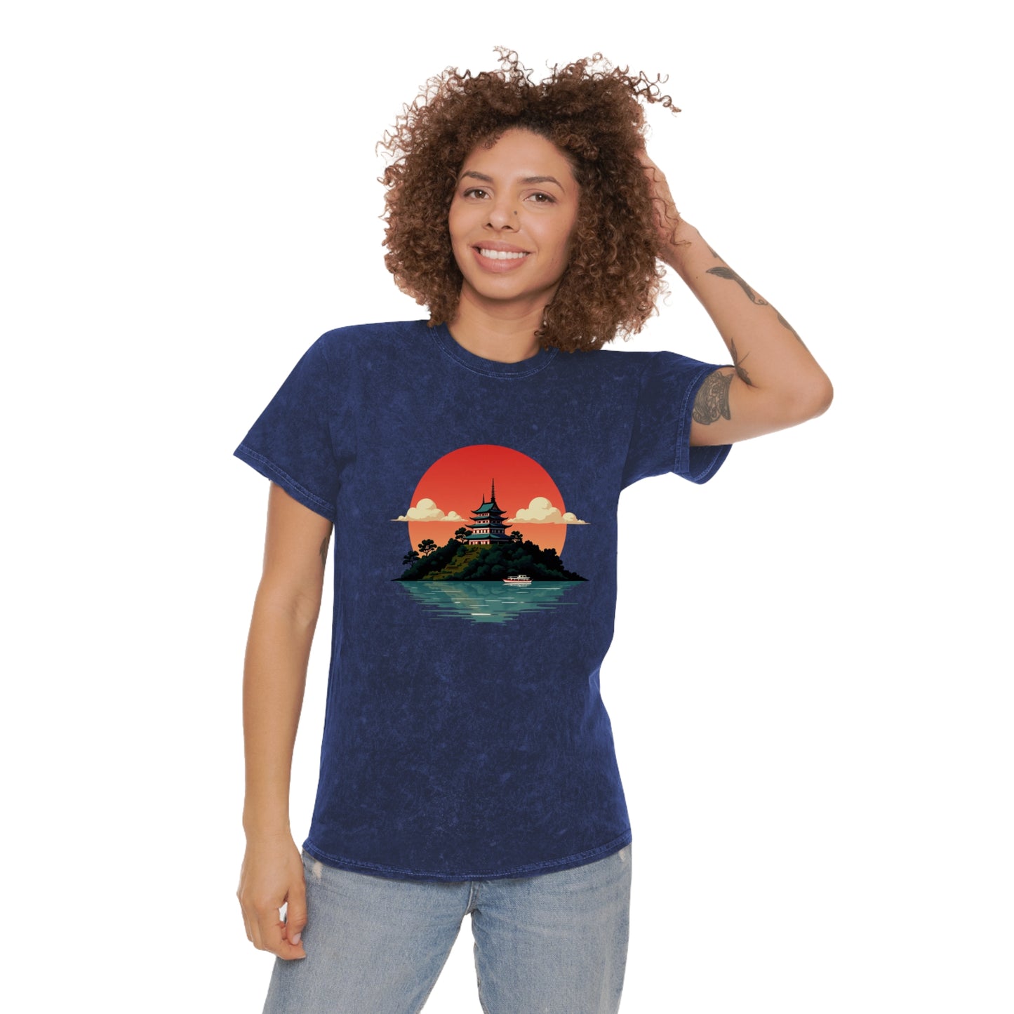 Temple Sunset Mineral Wash Tee