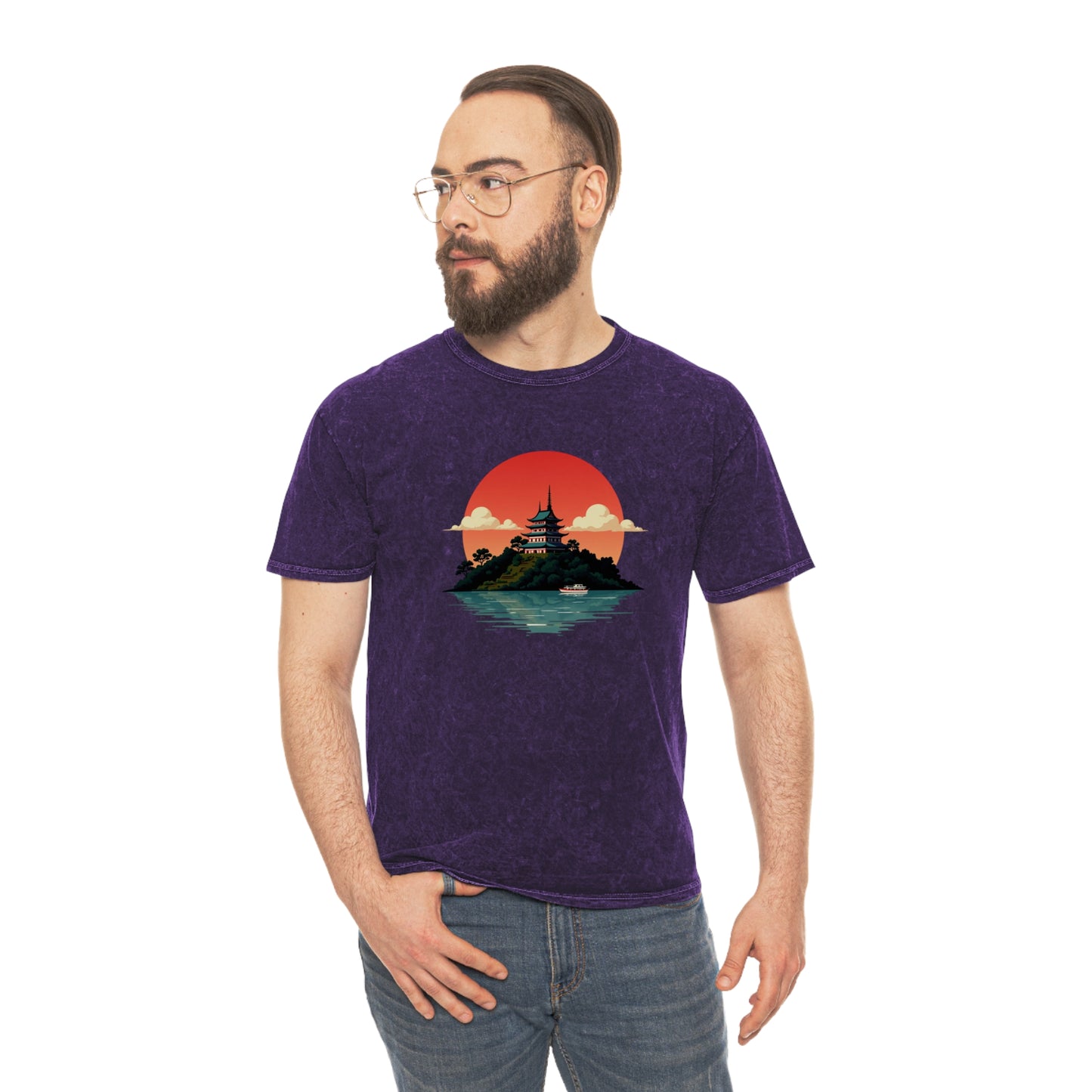 Temple Sunset Mineral Wash Tee