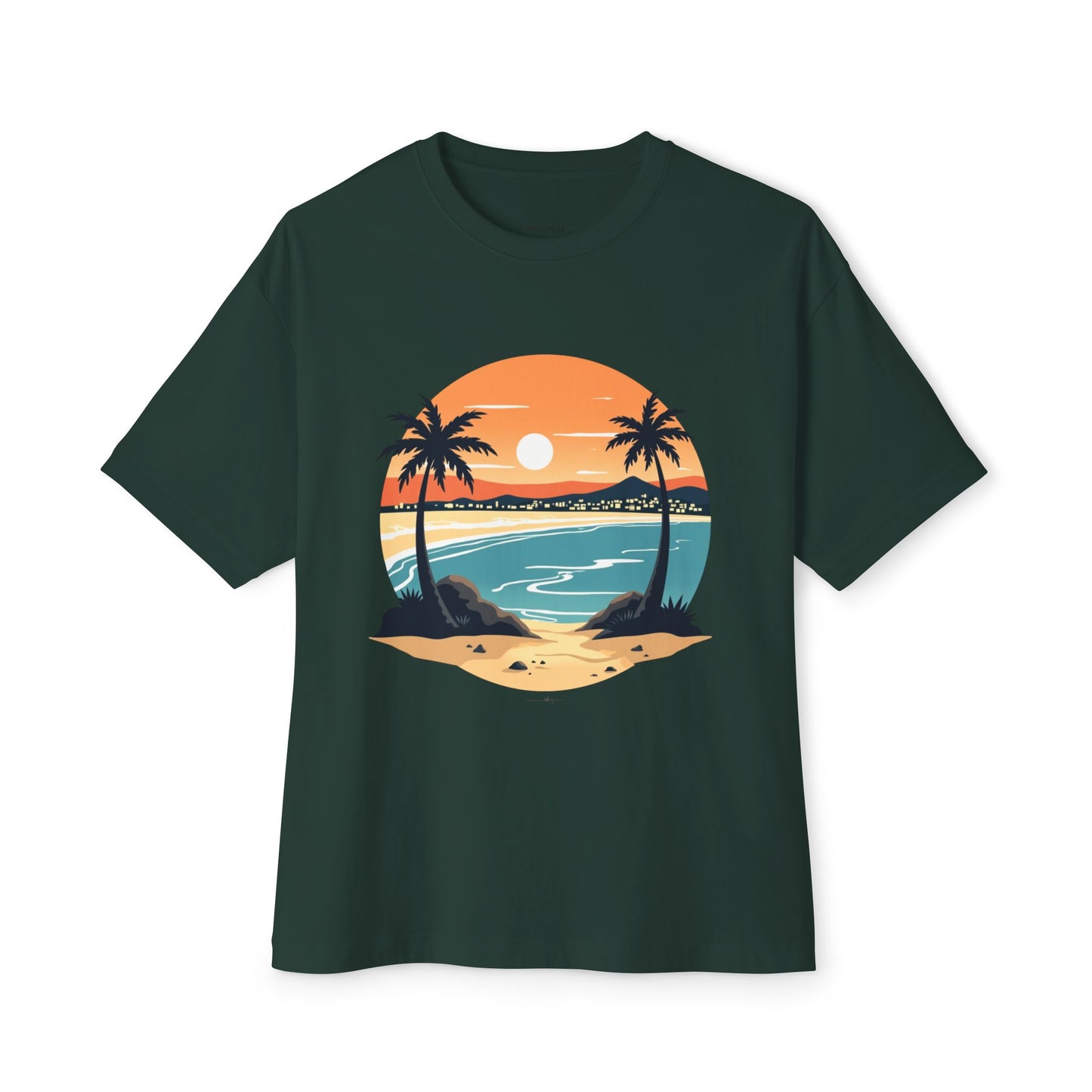 Beach Sunset Graphic Tee — Palm Tree Surf Vacation T-Shirt