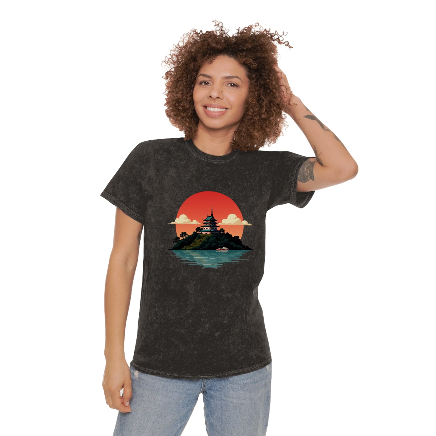 Temple Sunset Mineral Wash Tee