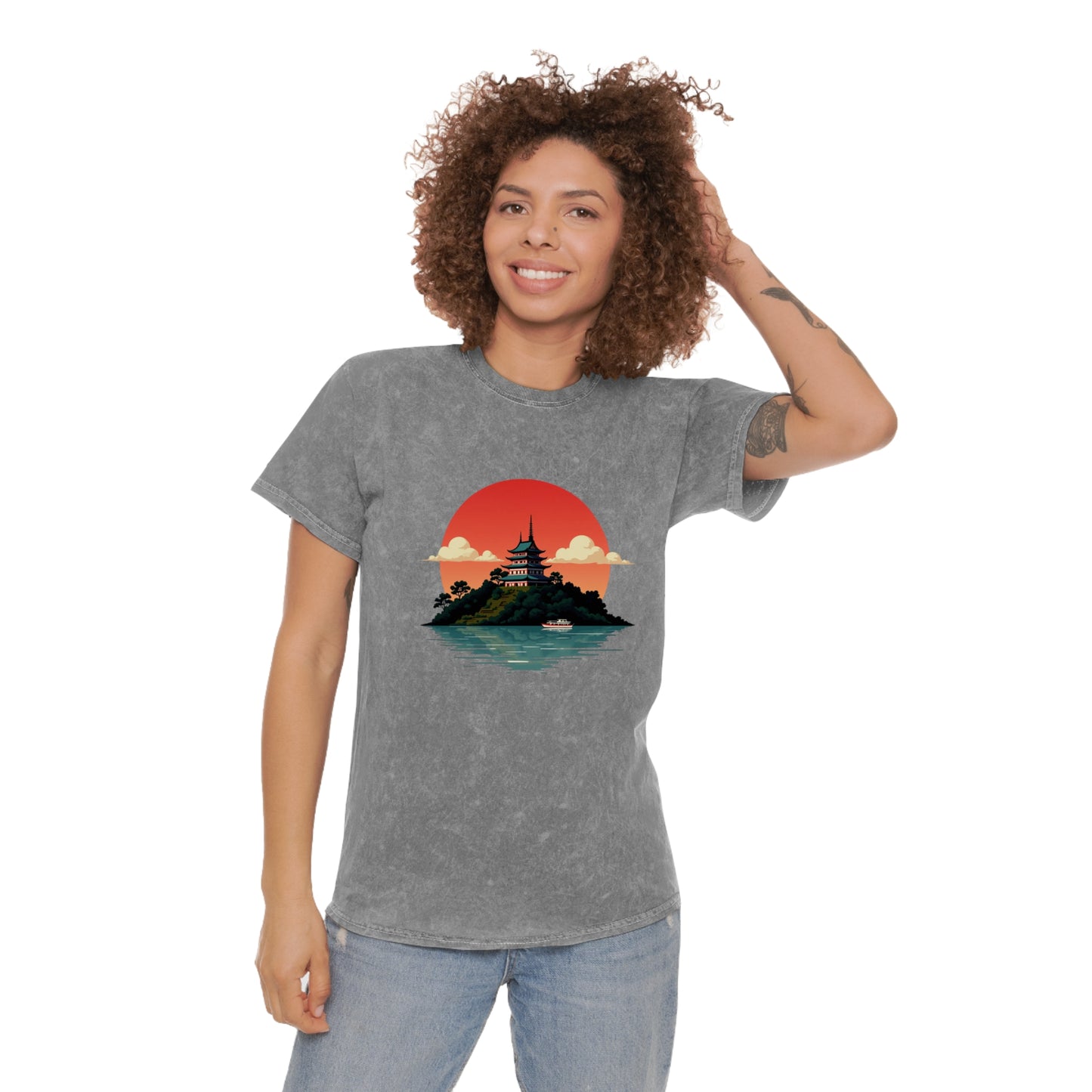Temple Sunset Mineral Wash Tee