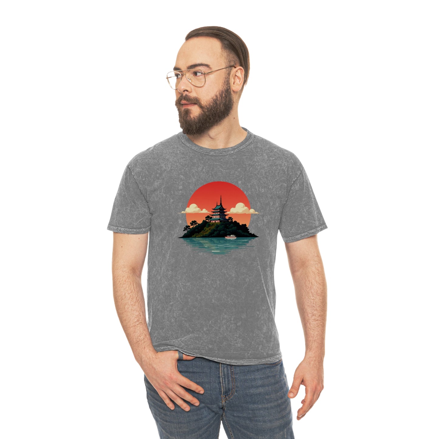Temple Sunset Mineral Wash Tee