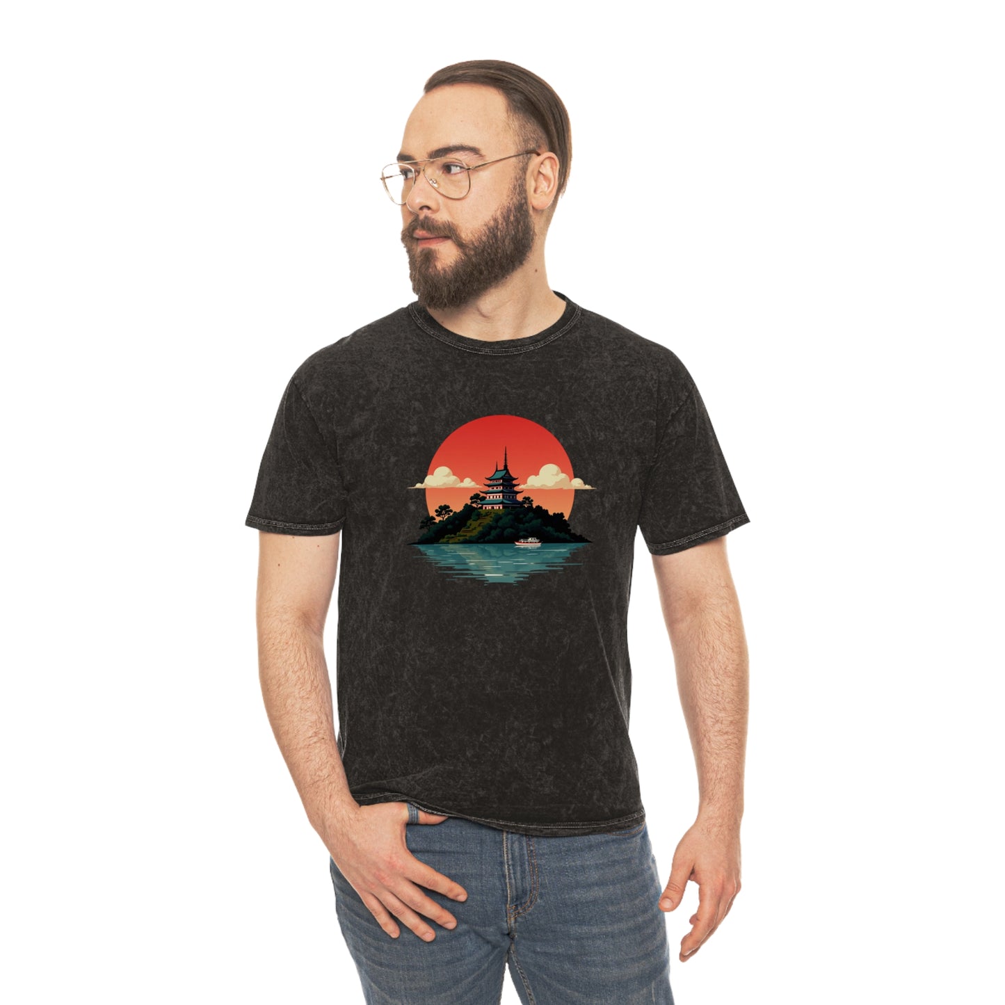 Temple Sunset Mineral Wash Tee