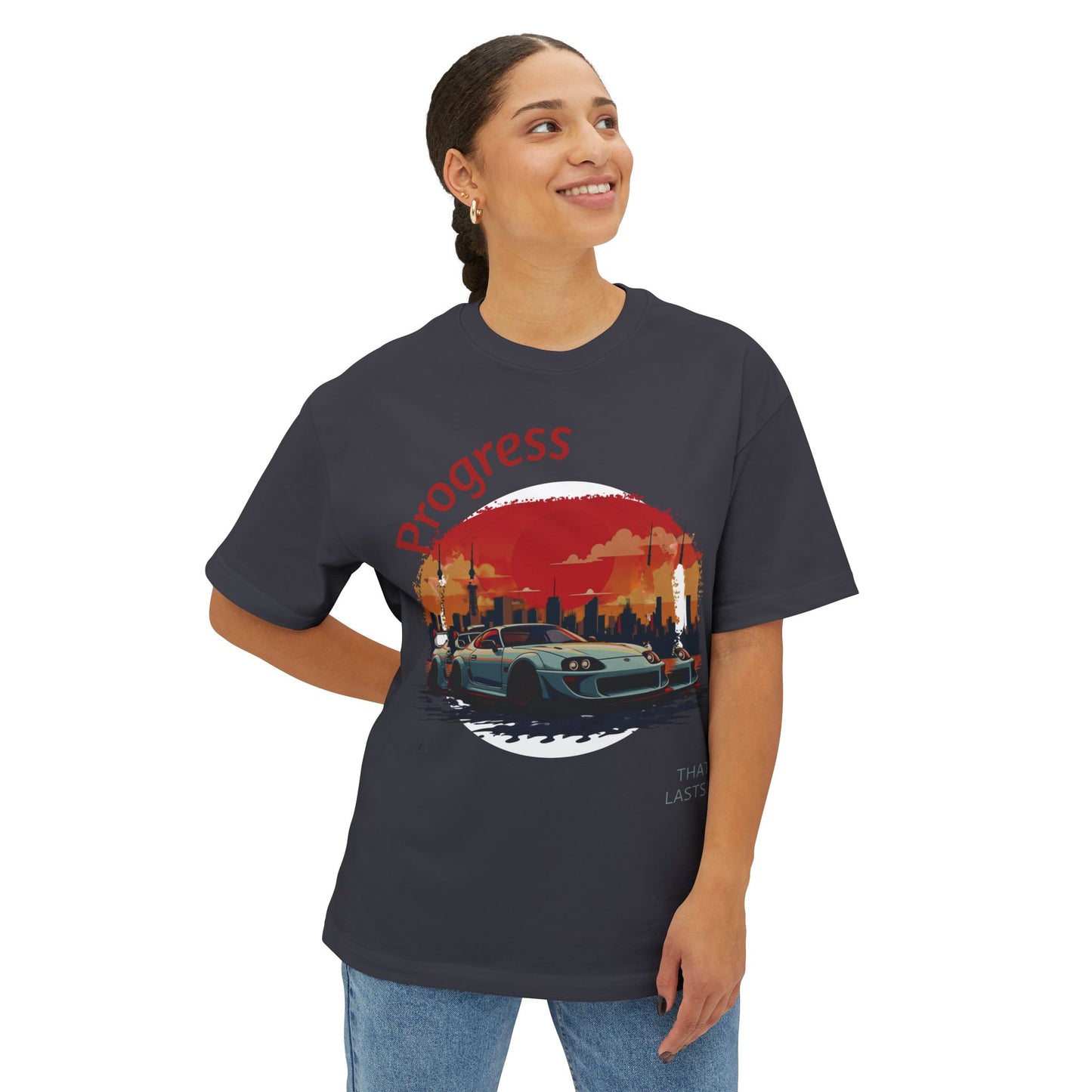 Car Sunset Oversized Boxy Tee